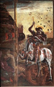 São Jorge e o Dragão. Detalhe - óleo sobre tela