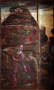 São Jorge e o Dragão, detalhe da Princesa - óleo sobre painel