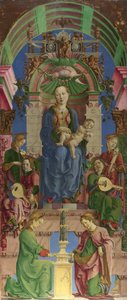 A Virgem e o Menino entronizados, década de 1470. de Cosimo Tura