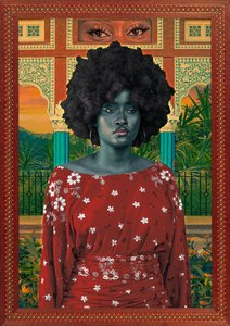 Retrato tropical de uma mulher afro