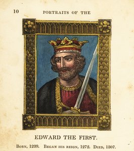 Retrato do Rei Eduardo Primeiro, Rei Eduardo I de Inglaterra, nascido 1239, começou a reinar 1272 e morreu 1307 de Cosmo Armstrong