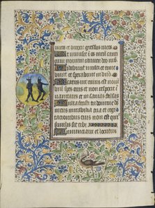 Folha de um livro de horas: Two Devils verso, c. 1460 de Coëtivy Master