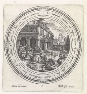 O rei de Nínive faz penitência História de Jonas (título da série) de Crispijn van de Passe (I)