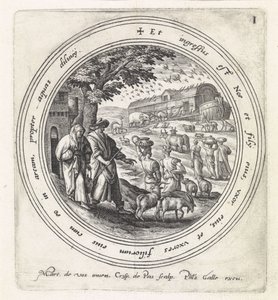 Noé embarca na arca com a sua família e os animais
História de Noé (título da série) de Crispijn van de Passe (I)