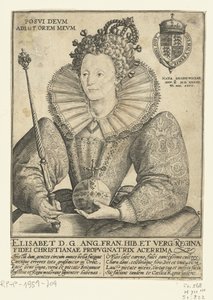 Portret van Elizabeth I Tudor, dez halfen lijve Posvi Devm Aiut Orem Mevm (título no objeto) de Crispijn van de Passe (I)