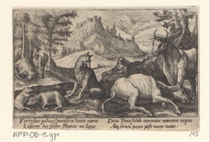 Psamathe transforma o lobo em mármore
Metamorfoses por Ovid (título da série) de Crispijn van de Passe (I)