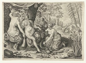 As ninfas enchem o corno da abundância
Metamorfoses por Ovid (título da série)