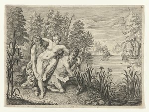 Nessus coloca a Deianira do outro lado do rio
Dianier por Nessus através do rio (título sobre o objecto)
Metamorfoses por Ovid (título da série) de Crispijn van de Passe (II) (possibly)