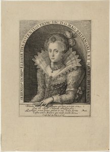 Isabel, princesa, esposa do eleitor palatino Frederico V, rei da Boémia de Crispijn van de Passe I