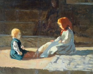 Crianças ao sol, por volta de 1860, por Cristiano Banti (1824-1904)