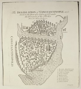 Um mapa de Constantinopla em 1422