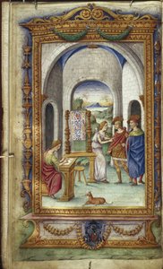 Escrita de Penélope, Telêmaco e Laertes Ilustração para The Heroides por Ovid, 1485-1499