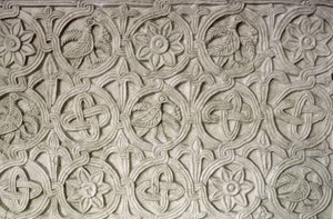 Detalhe, de, um, esculpido, tela, 9º-10º século, (carved, stone)