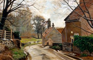 Depois da chuva, Cotswolds, 2010 (acrílico sobre papel)