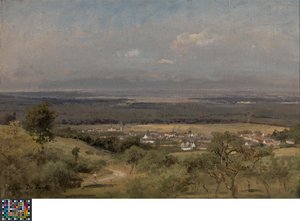Paisagem próxima de Gasny (Normandia) de Cesar de Cock
