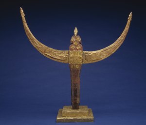 Chefe de Gabinete Finial (Palembayan Rajo Tongkat), final do século XIX (madeira e folha de ouro)