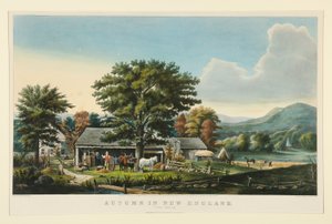 Outono na Nova Inglaterra: Produção de Cidra de Currier and Ives