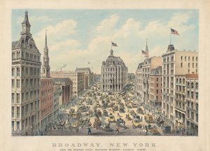 Broadway, Nova York: do Western Union Telegraph Building, olhando para o norte de Currier and Ives