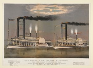 A Grande Corrida no Mississippi/f de Nova Orleães a St. Louis 1210 Milhas de Currier and Ives