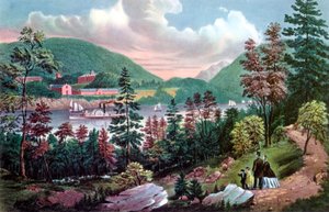West Point, Academia Militar dos EUA, da costa oposta, 1862.