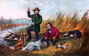 Tiro ao pato selvagem, 1854. de Currier and Ives