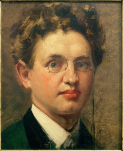 Auto-retrato, na cara, com pince-nez de Curt Herrmann