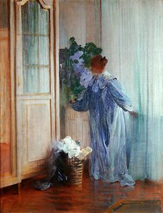 A Esposa do Pintor na Janela (óleo sobre tela) de Curt Herrmann