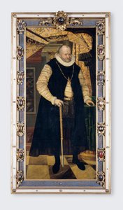 Retrato do Eleitor da Saxônia Augusto I (1526-1586) - Pintura de Cyriacus Roeder (Rheder) (por volta de 1560-1598), óleo sobre tela de Cyriacus (c.1560 1598) Roder