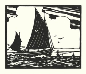 Barcos de pesca e barcaças: Deal Lugger (xilogravura)