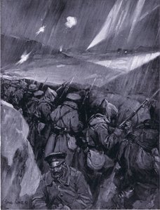 Búlgaros sitiando Adrianople 1912-1913, ilustração de Hutchinsons História das Nações VOL 4 c.1920s de Cyrus Cuneo