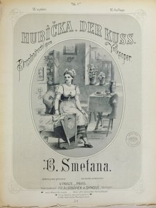 Capa da partitura de O Beijo de Bedrich Smetana (1824-84) de Czech School