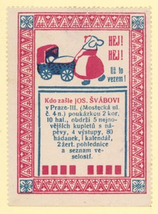 Mulher, empurrar, um, pram de Czech School