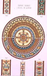 Rosette mosaico de Kahrije Dzamissi, a Igreja do Salvador, de 