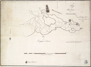 Um plano do porto perto de Singapura pelo Capitão D.l. Ross, FRS Marine Surveyor General de D. I. Ross