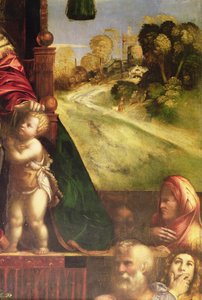 Detalhe, polyptychon, mostrando, direita, fundo de D. and Garofalo Dossi