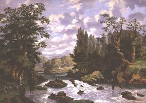 Pescadores a jogar a sua pescaria de D. the Younger Wolstenholme