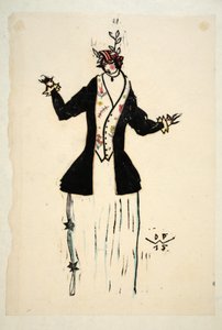 Projeto para o revestimento e o Waistcoat, placa 2, livro 4, ilustração &39;do Wiener Werkstatte Mode 191415&39;, bar. Eduard Kosmack, Viena, 1914-1915 (linogravura colorida à mão)