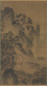 O eremita Xu você descansando por um córrego, 1400s.