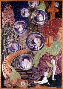 Placa de brilho Wedgwood Fairyland, c.1917 (china de osso) de Daisy Makeig Jones