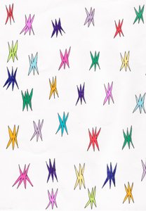 Estrelas coloridas (técnica mista)