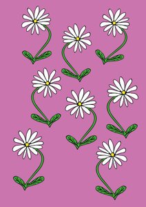 Fundo cor-de-rosa com repetição de margaridas (digital)