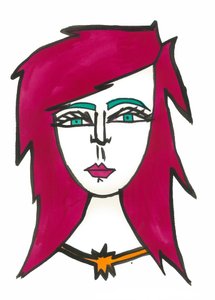 Cabelo cor-de-rosa escuro, 2024 (caneta com tinta sobre papel)