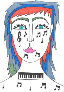 Música (ponta de feltro sobre papel)