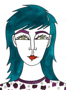 Shaggy Green Hair, 2024 (caneta com tinta sobre papel)