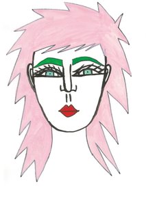 Shaggy Pink Hair, 2024 (caneta com tinta sobre papel) de Daisy de Villeneuve