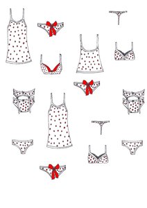 Roupa interior (caneta de feltro sobre papel) de Daisy de Villeneuve