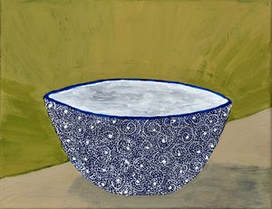 Natureza morta com uma taça azul elegante de Dale Hefer & Family