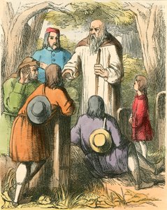 Dick Whittington ouvindo os aldeões de Dalziel Brothers