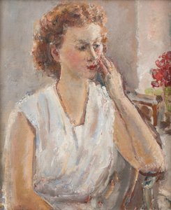 Rapariga de cabelo vermelho, da Baía de Robin Hood, c. 1944-45 (óleo sobre tela)