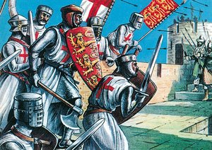 O rei Ricardo I a invadir as muralhas de Acre